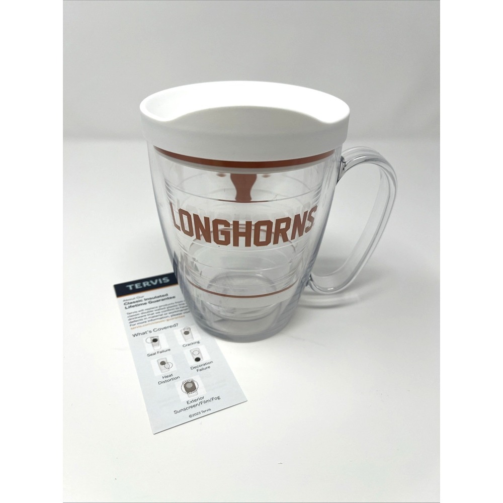 Tervis Texas Longhorns Insulated Mug Lid Clear Orange NCAA University of Texas - Picture 2 of 9